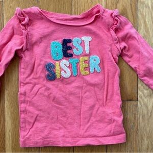 Carter’s Pink Puffy Glitter Patch Big Sister Shirt - 2T